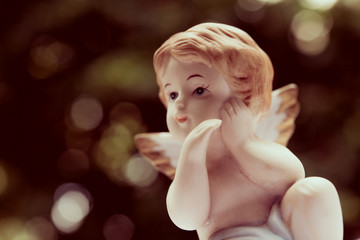 Angelic cupid statue, valentine day or wedding, marry concept