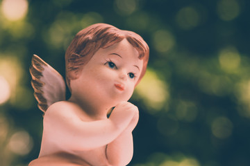 Angelic cupid statue, valentine day or wedding, marry concept