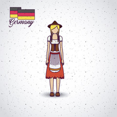woman germany culture avatar vector illustration design