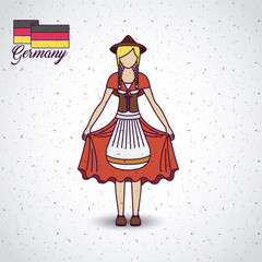 woman germany culture avatar vector illustration design