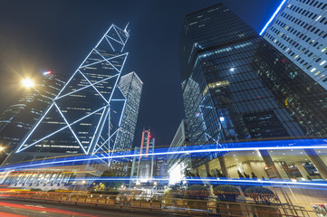 Night Traffic in Hong Kong City