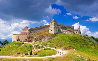 Medieval citadel in Rasnov city, Brasov, Transylvania, Romania