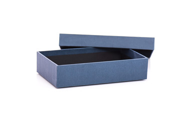 Blue open gift box