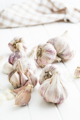 The fresh garlic.