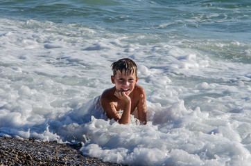 teenager in sea