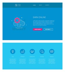 Earn online vector design template for websites and apps