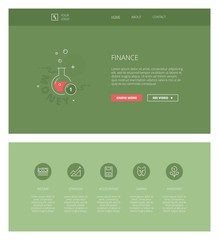 Financial vector design template for websites and apps