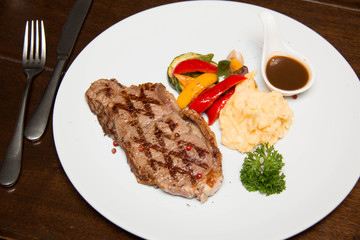 Sirloin steak and Grill vegetables