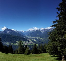 Blick von Bergwiese ins Tal