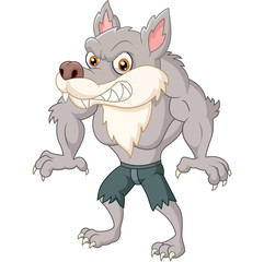 Angry wolf character