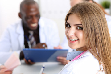 Fototapeta premium Portrait of beautiful female doctor