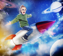 Obraz na płótnie Canvas 3D Rendering dreaming of flying in space