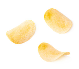 Single slice of potato chip isolated