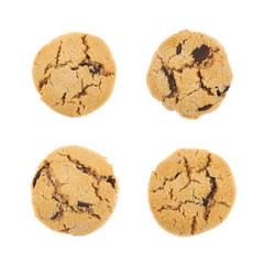 Chocolate chip cookie isolated