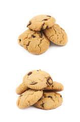 Chocolate chip cookie isolated