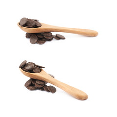 Chocolate chips composition isolated
