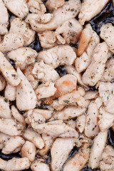 Studio shooting of a fried chicken pieces as backgrund