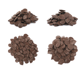 Chocolate chips composition isolated