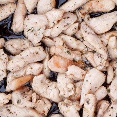 Studio shooting of a fried chicken pieces as backgrund