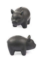 Ceramic piggy bank container isolated