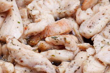 Studio shooting of a fried chicken pieces as backgrund