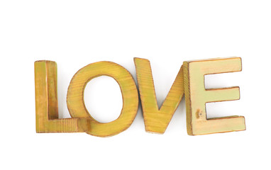 Word made of wooden letters isolated