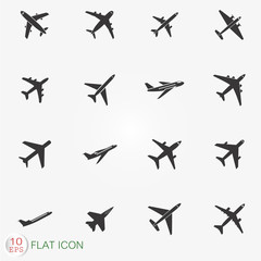 Obraz na płótnie Canvas Air plane icon set
