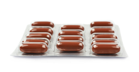 Drug pill blister pack isolated