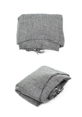 Folded gray scarf isolated