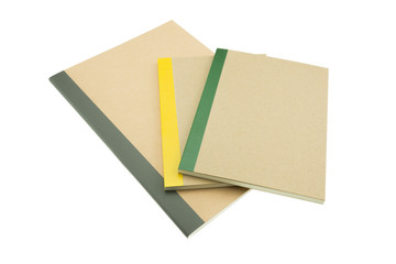 Recycle notebook isolated white background - Business and education concept.