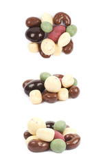 Pile of glazed nuts isolated