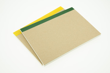 Recycle notebook isolated white background - Business and education concept.