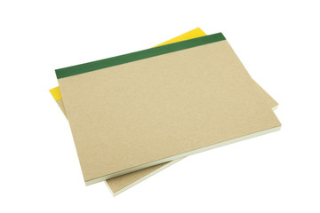 Recycle notebook isolated white background - Business and education concept.