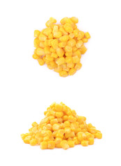 Pile of a canned corn isolated