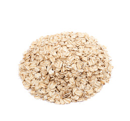 Pile of oatmeal flakes isolated
