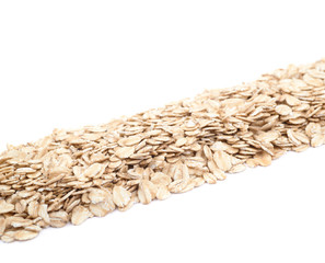 Pile of oatmeal flakes isolated