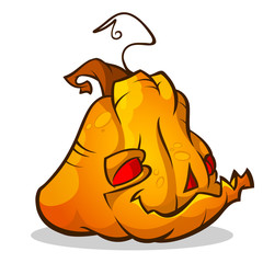 Halloween Pumpkin isolated on white. Scary Jack. Vector illustration