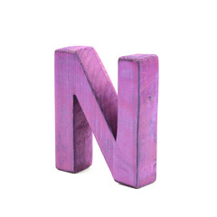 Single sawn wooden letter isolated