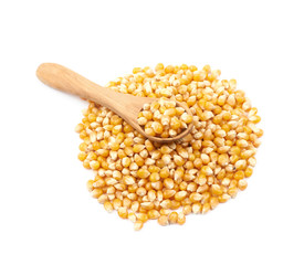 Pile of corn kernels isolated