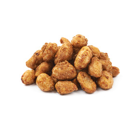 Pile of sugar coated peanuts isolated