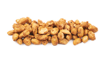 Pile of sugar coated peanuts isolated