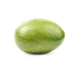 Single ripe mango fruit isolated