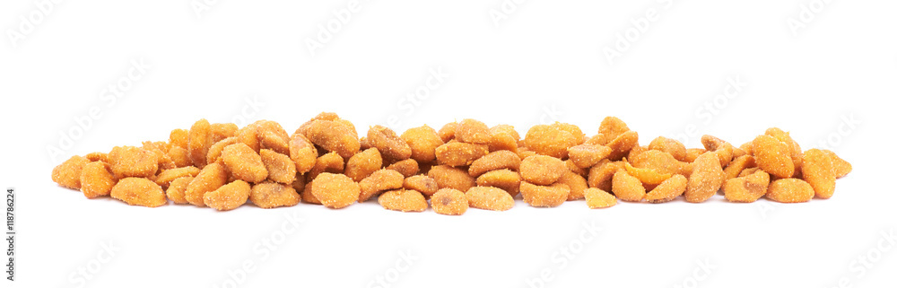 Poster pile of breaded peanuts isolated