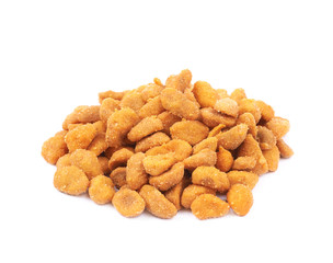 Pile of breaded peanuts isolated