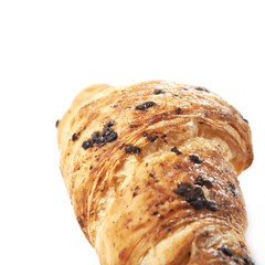 Chocolate croissant pastry isolated