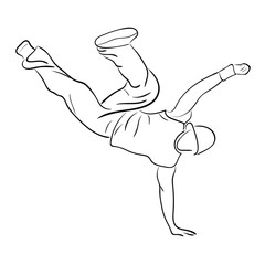 Hip-hop man dancer vector sketch on white