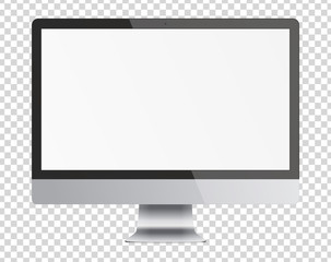 Modern computer monitor display with blank screen. - obrazy, fototapety, plakaty