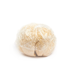 Ball of raw dough isolated