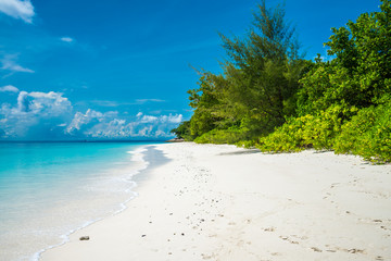 Beautiful tropical island white sand beach summer holiday - Travel summer vacation concept.