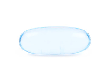 Single softgel pill isolated